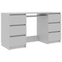 Bureau bois gris 6 tiroirs Study 140 cm