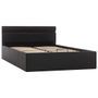Lit à rangement avec LED Noir Similicuir 120x200 cm