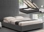 Cadre de lit simili gris avec rangement Studi 140
