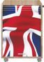 Caisson à rideau sur roulettes 2 tiroirs bois clair imprimé drapeau Anglais Orga