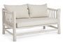 Canapé 2 places SAKY en bois massif de teck blanchi – coussins déhoussables – 140 cm
