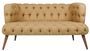 Canapé 2 places style Chesterfield tissu marron clair Wester 140 cm