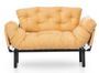 Canapé 2 places transformable en lit tissu jaune Pliaz 155 cm