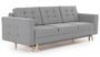Canapé 3 places convertible matelassé velours gris clair Anska 235 cm