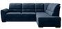 Canapé angle droit convertible tissu doux bleu nuit et pieds acier chromé Zabor 270 cm