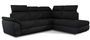 Canapé angle droit convertible tissu et simili cuir noir avec appuis-tête réglables Kepita 260 cm