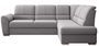 Canapé angle droit convertible tissu gris clair et pieds acier chromé Zabor 270 cm