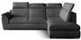 Canapé angle droit convertible tissu gris foncé avec appuis-tête réglables Kepita 260 cm