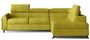 Canapé angle droit convertible tissu jaune avec têtières réglables Nikos 265 cm