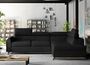 Canapé angle droit convertible tissu noir avec têtières réglables Nikos 265 cm