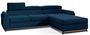 Canapé angle droit convertible velours bleu foncé avec appuis-tête réglables Mazerali 300 cm