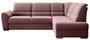 Canapé angle droit convertible velours rose cuivré et pieds acier chromé Zabor 270 cm