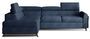 Canapé angle gauche convertible tissu bleu avec têtières réglables Nikos 265 cm