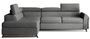 Canapé angle gauche convertible tissu gris avec têtières réglables Nikos 265 cm