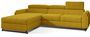 Canapé angle gauche convertible tissu jaune avec appuis-tête réglables Mazerali 300 cm