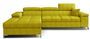 Canapé angle gauche convertible tissu jaune avec appuis-tête réglables Rikaro 280 cm