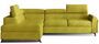 Canapé angle gauche convertible tissu jaune avec têtières réglables Nikos 265 cm