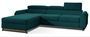 Canapé angle gauche convertible velours vert pin avec appuis-tête réglables Mazerali 300 cm