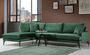 Canapé angle gauche design tissu velouté vert Kombaz 283 cm