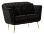 Canapé Budapest noir capitonné design élégant et compact
