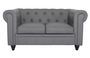 Canapé chesterfield 2 places simili cuir gris Itish