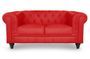 Canapé chesterfield 2 places simili cuir rouge Itish
