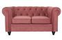 Canapé chesterfield 2 places velours rose Itish