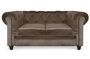 Canapé chesterfield 2 places velours taupe Itish