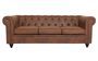 Canapé chesterfield 3 places tissu marron vintage Itish