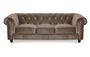 Canapé chesterfield 3 places velours taupe Itish