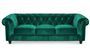 Canapé chesterfield 3 places velours vert Itish