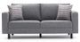 Canapé classique 2 places tissu gris Kalena 180 cm
