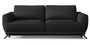Canapé convertible 3/4 places tissu noir et pieds métal noir Zora 250 cm