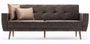 Canapé convertible 3 places tissu marron Spoka 218 cm