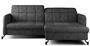 Canapé convertible angle droit avec têtières réglables tissu matelassé anthracite Lory 225 cm