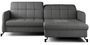 Canapé convertible angle droit avec têtières réglables tissu matelassé gris foncé Lory 225 cm
