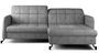 Canapé convertible angle droit avec têtières réglables tissu matelassé gris Lory 225 cm