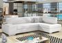Canapé convertible angle droit simili cuir blanc Polky 272 cm