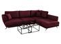 Canapé convertible angle droit velours bordeaux Savary 280 cm