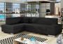 Canapé convertible angle gauche simili cuir noir Polky 272 cm