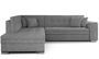 Canapé convertible angle gauche tissu gris clair et chromé Pika 260 cm