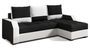 Canapé convertible angle réversible design tissu noir et simili cuir blanc Zarky 250 cm
