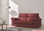 Canapé convertible Bultex 15 cm tissu bordeaux Senza 215 cm