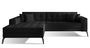 Canapé convertible capitonné angle gauche tissu noir et pieds métal noir Lazor 295 cm