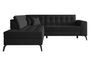 Canapé convertible capitonné angle gauche tissu noir Larry 260 cm