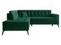 Canapé convertible capitonné angle gauche tissu vert épinard Larry 260 cm