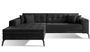 Canapé convertible capitonné angle gauche velours gris anthracite et pieds métal noir Lazor 295 cm