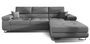 Canapé convertible d'angle droit simili cuir gris avec rangement Wile 280 cm