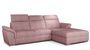 Canapé convertible d'angle droit tissu rose têtières réglables Suzy 272 cm