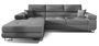 Canapé convertible d'angle gauche simili cuir gris avec rangement Wile 280 cm